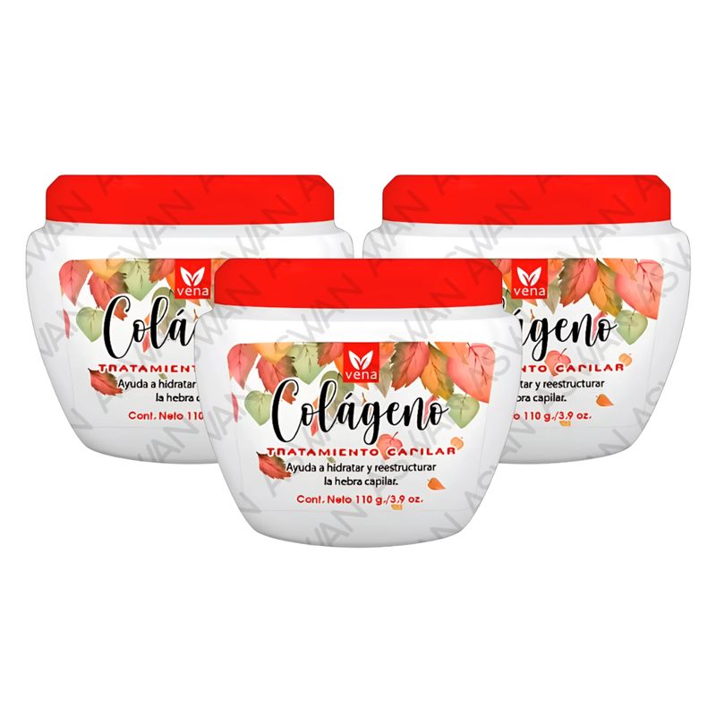GENERICO - PACK DE 3  TRATAMIENTO CAPILAR COLAGENO 110GR - VENA