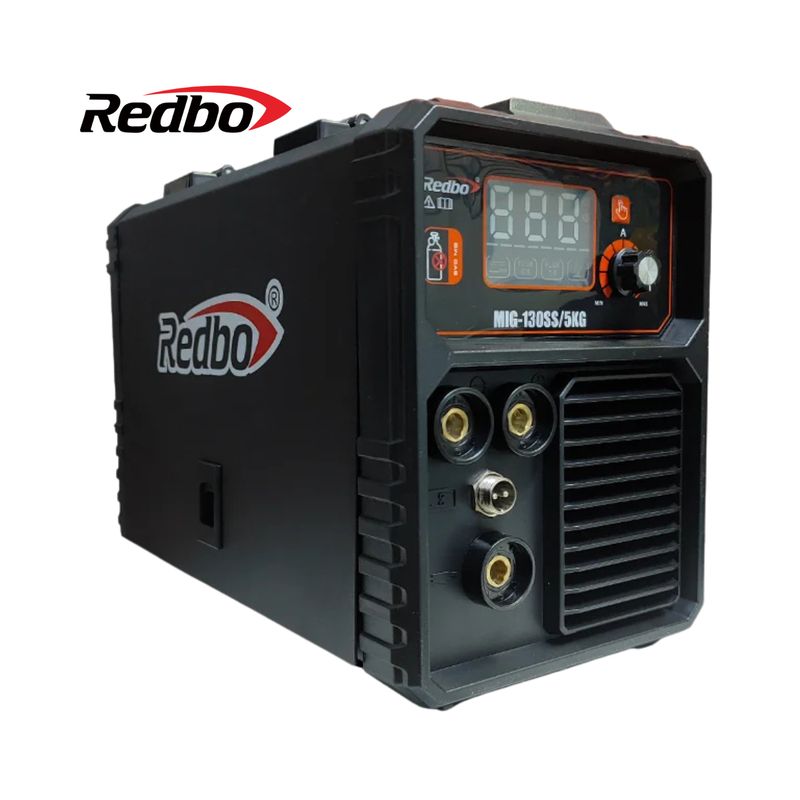 REDBO - SOLDADORA INVERTER MIG-130SS DE 5kg  + ½ DE ALAMBRE FLUX