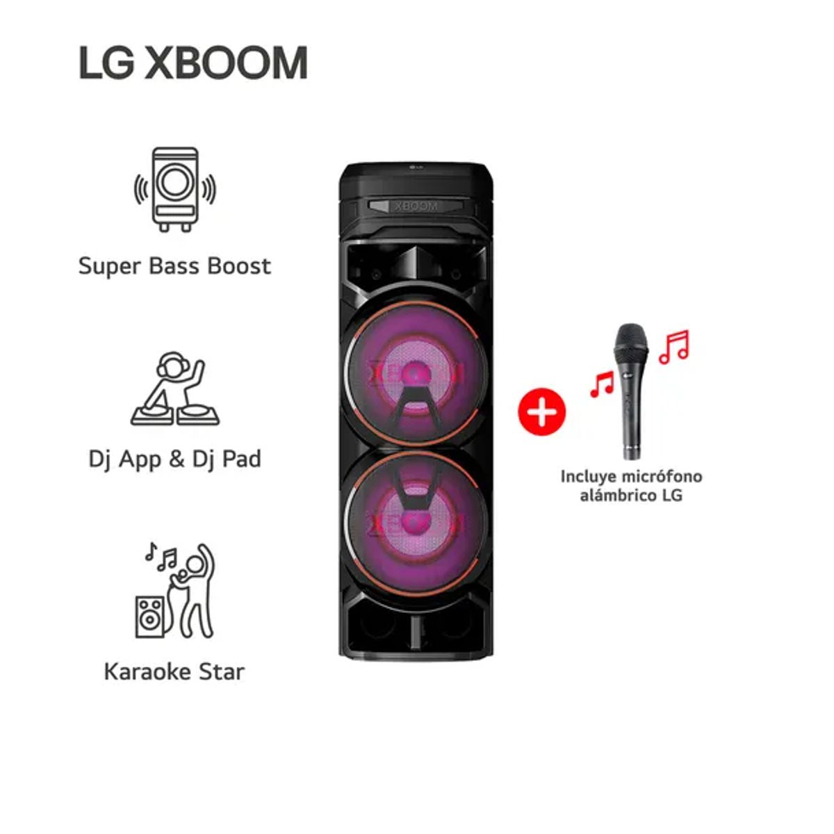 LG - PARLANTE TORRE DE SONIDO LG XBOOM RNC9 1800 WATTS BLUETOOTH KARAOKE