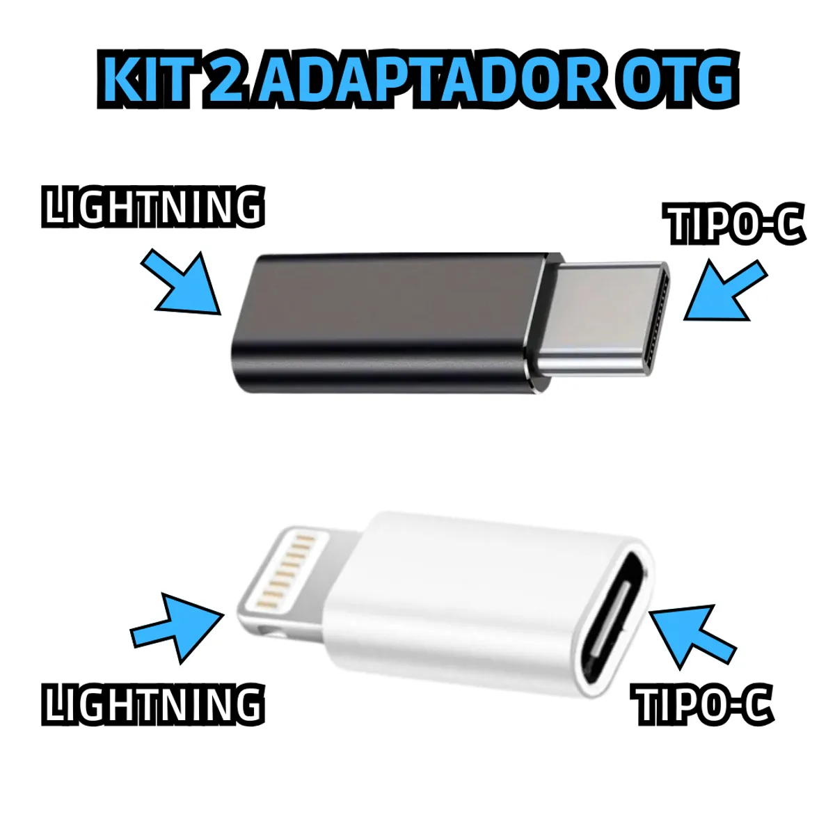 OEM - KIT 2 ADAPTADORES OTG USB TIPO-C Y LIGHTNING IPHONE