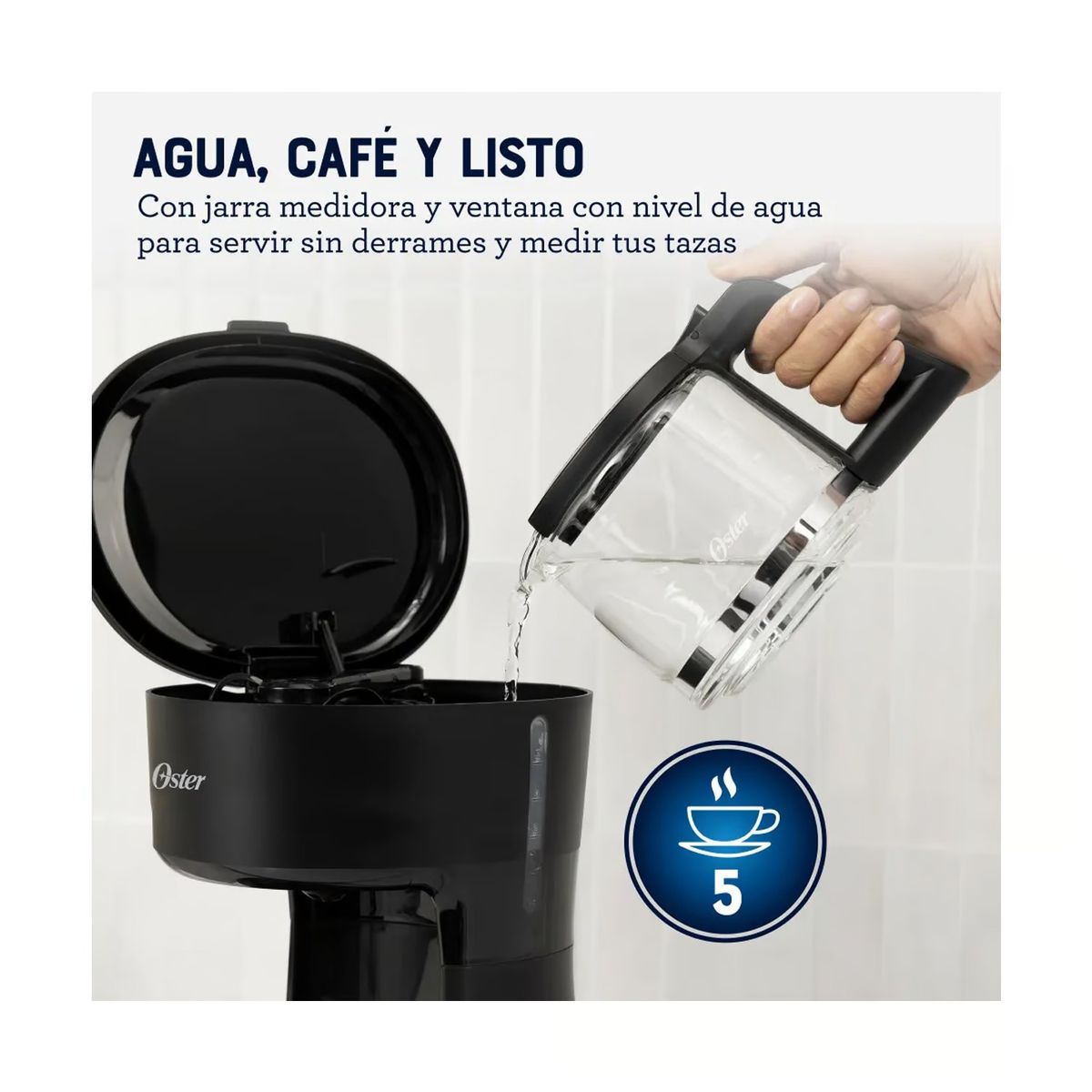 OSTER - Cafetera Oster 5tz de filtro reutilizable BVSTDCS51B 053