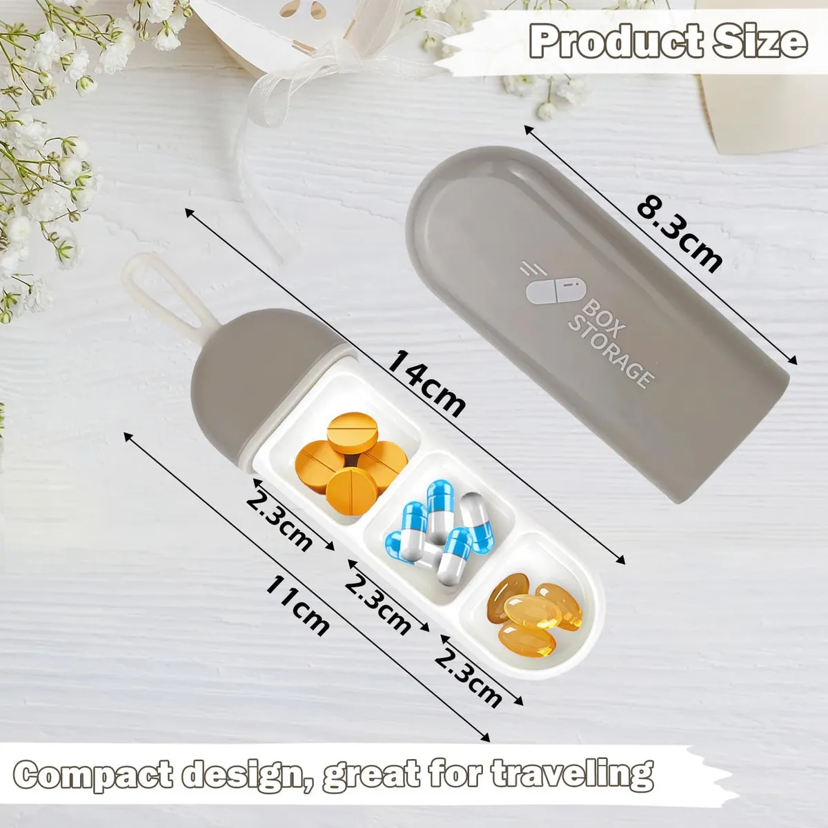 GENERICO - Pastillero Portatil Llavero Storage Box