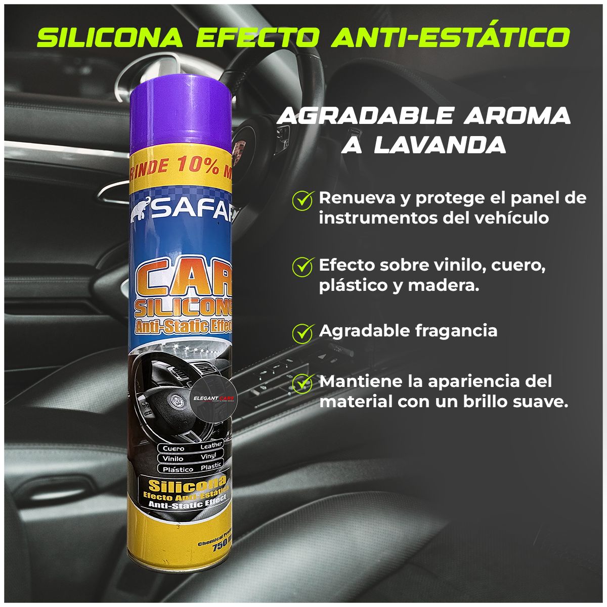 GENERICO - Silicona anti-static 750mm lavanda