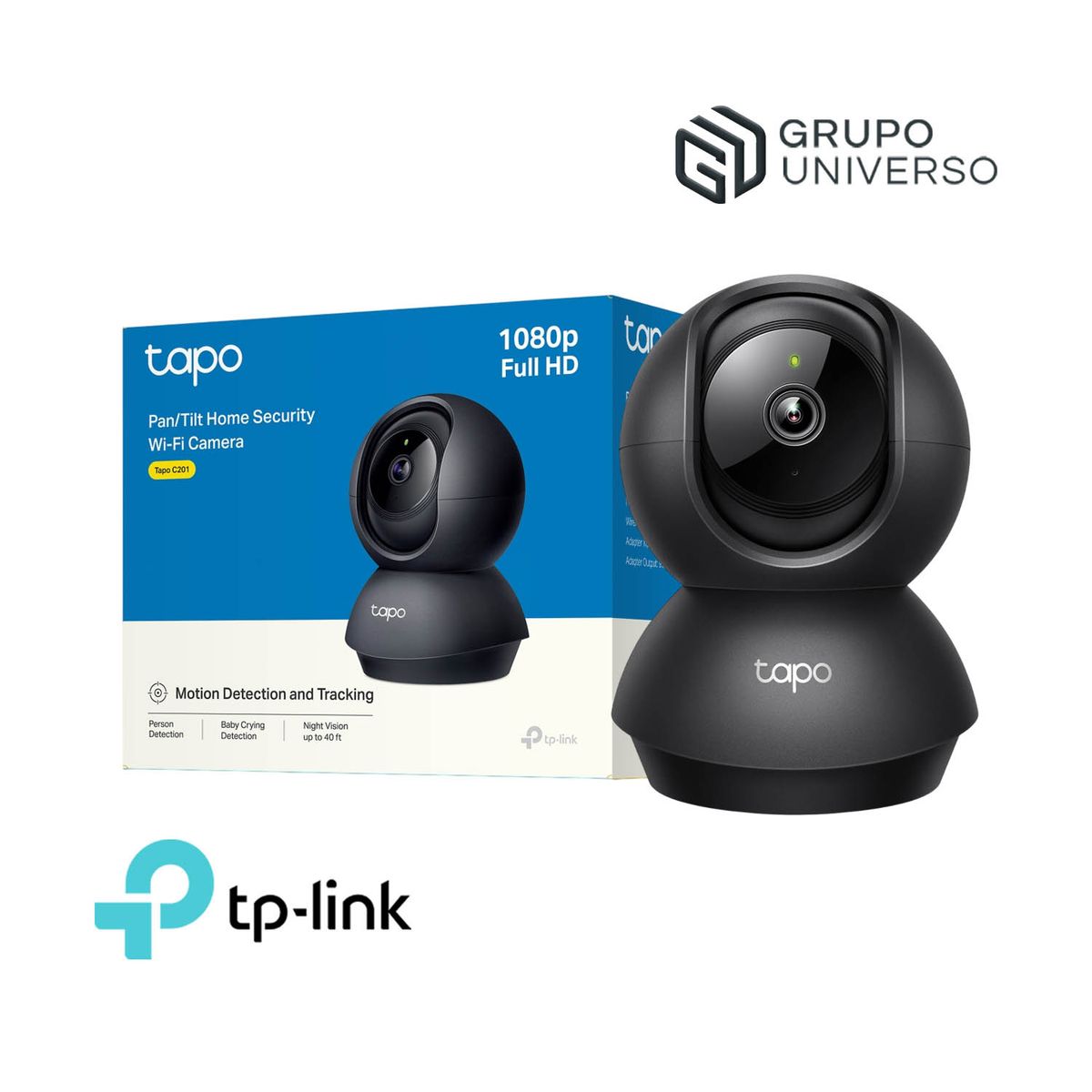 TP LINK - Cámara Vigilancia Tapo C201 2MP Audio Bidireccional Detección llanto