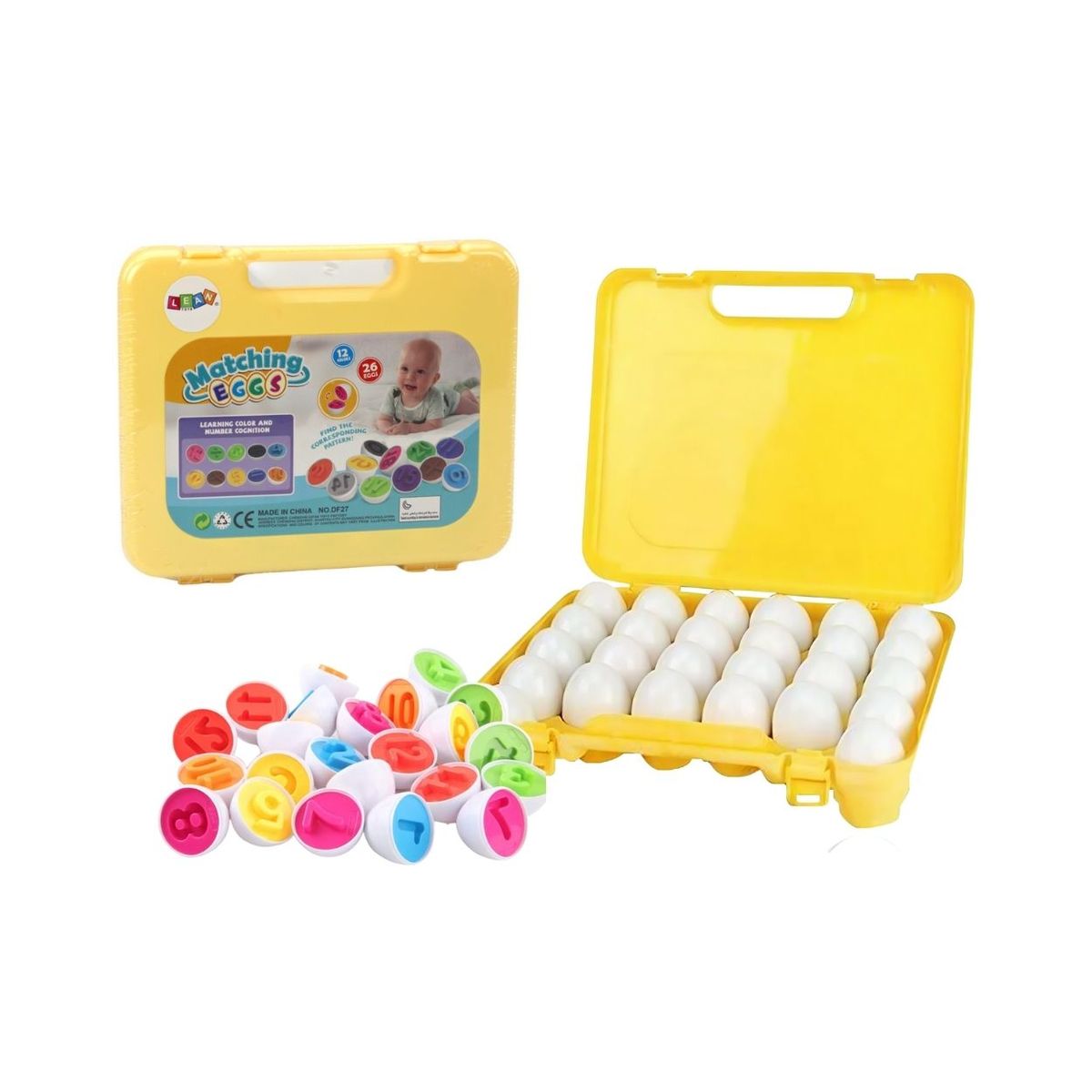 GENERICO - Maleta de Clasificación Huevos Coloridos para Bebé - 26pcs