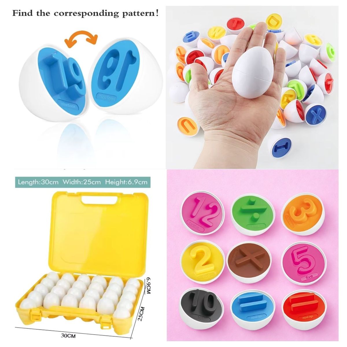 GENERICO - Maleta de Clasificación Huevos Coloridos para Bebé - 26pcs