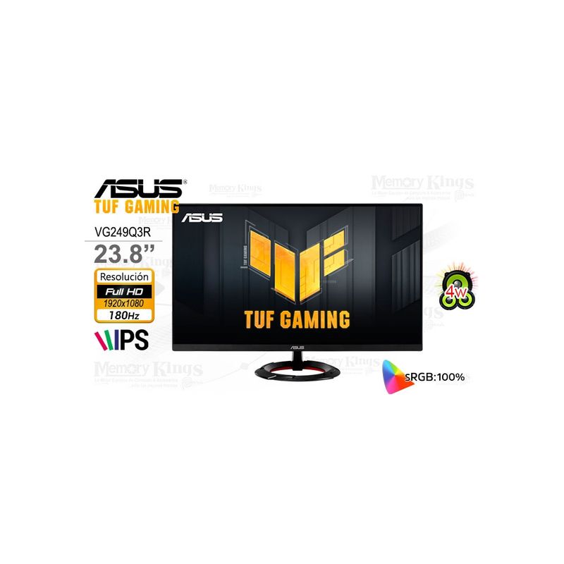 ASUS - Monitor Asus Tuf Vg249Q3R 23.8" Fhd Ips 180Hz 1Ms - Juega Con Calidad Y Rapidez Excepciona