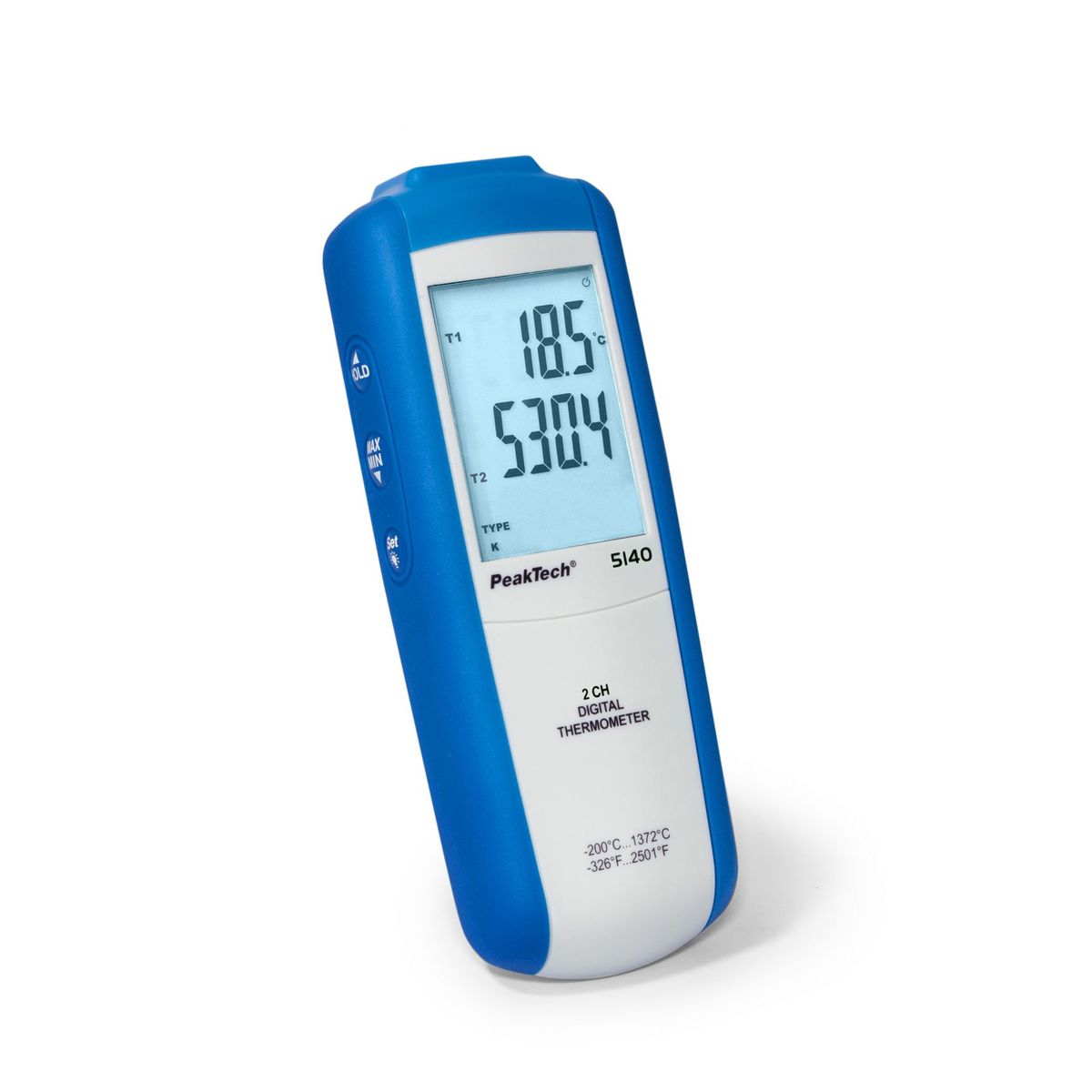 PEAKTECH - TERMÓMETRO DIGITAL DE 2 CANALES, -200...+1372 °C - PEAKTECH P-5140