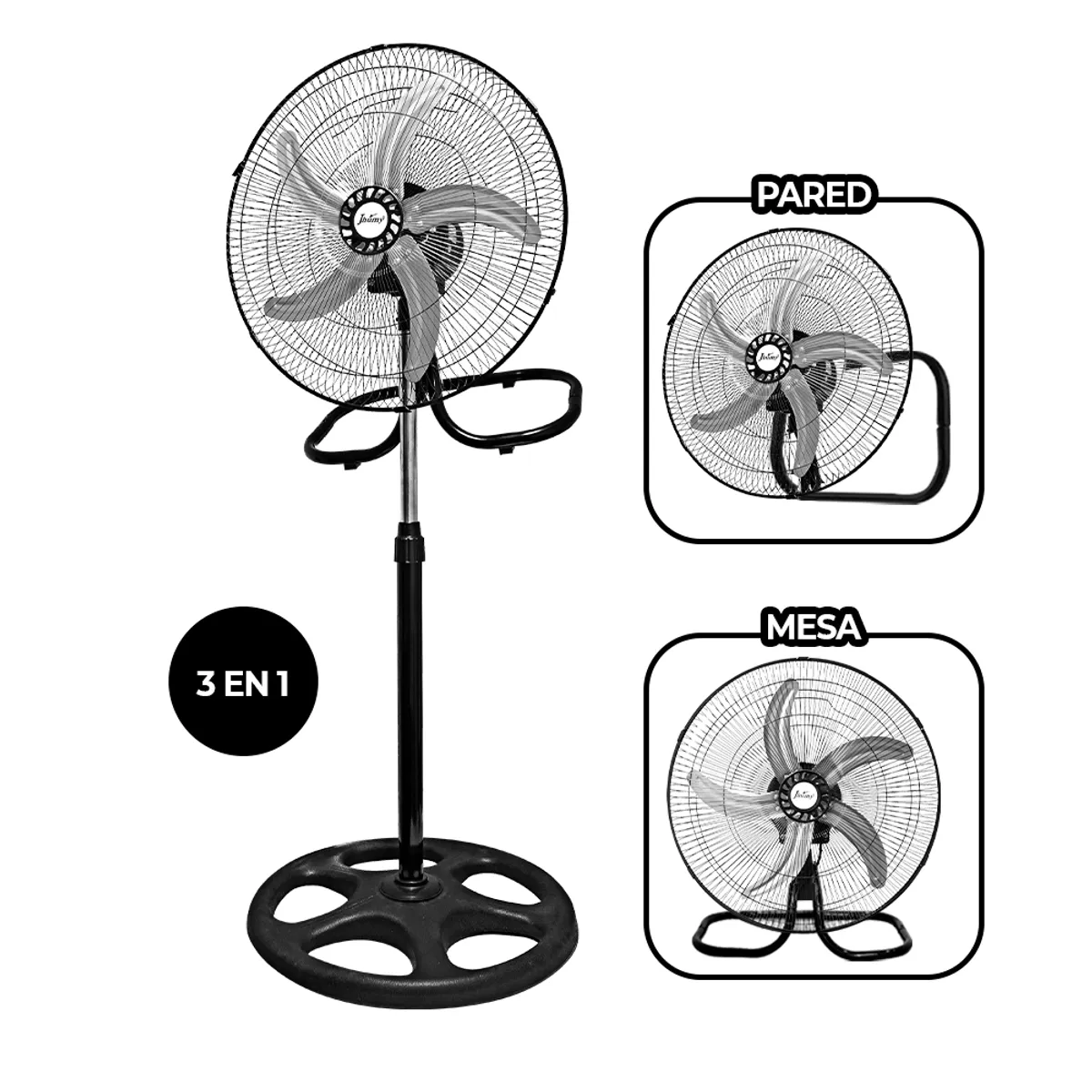 JHUMY - Set x2 Ventilador Jhumy 3 en 1 de 18 " 3 velocidades