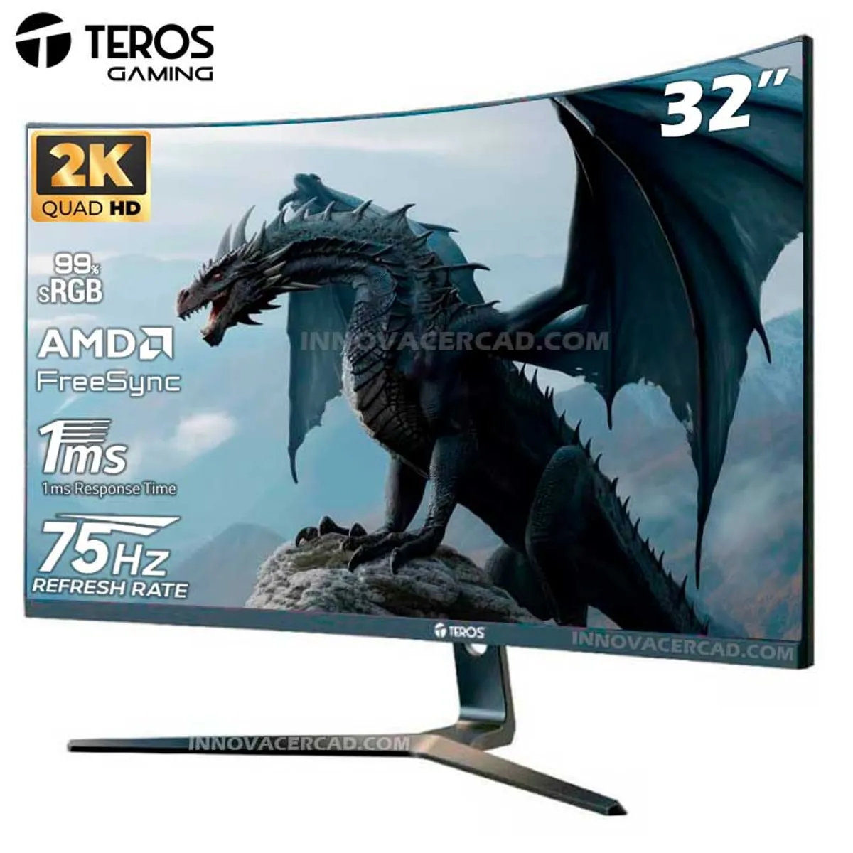 TEROS - Monitor curvo TEROS TE-3253S 315 QHD VA 75Hz 2560x1440 FreeSync