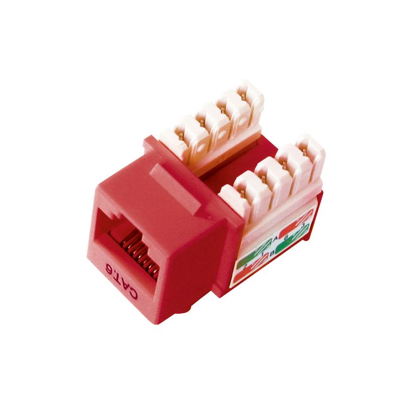 DIXON - JACK RJ-45 DIXON CAT6 DE PONCHEO 90° SOPORTA CAL 22-26 AWG COLOR ROJO - PN KJ8-C6-USRDN