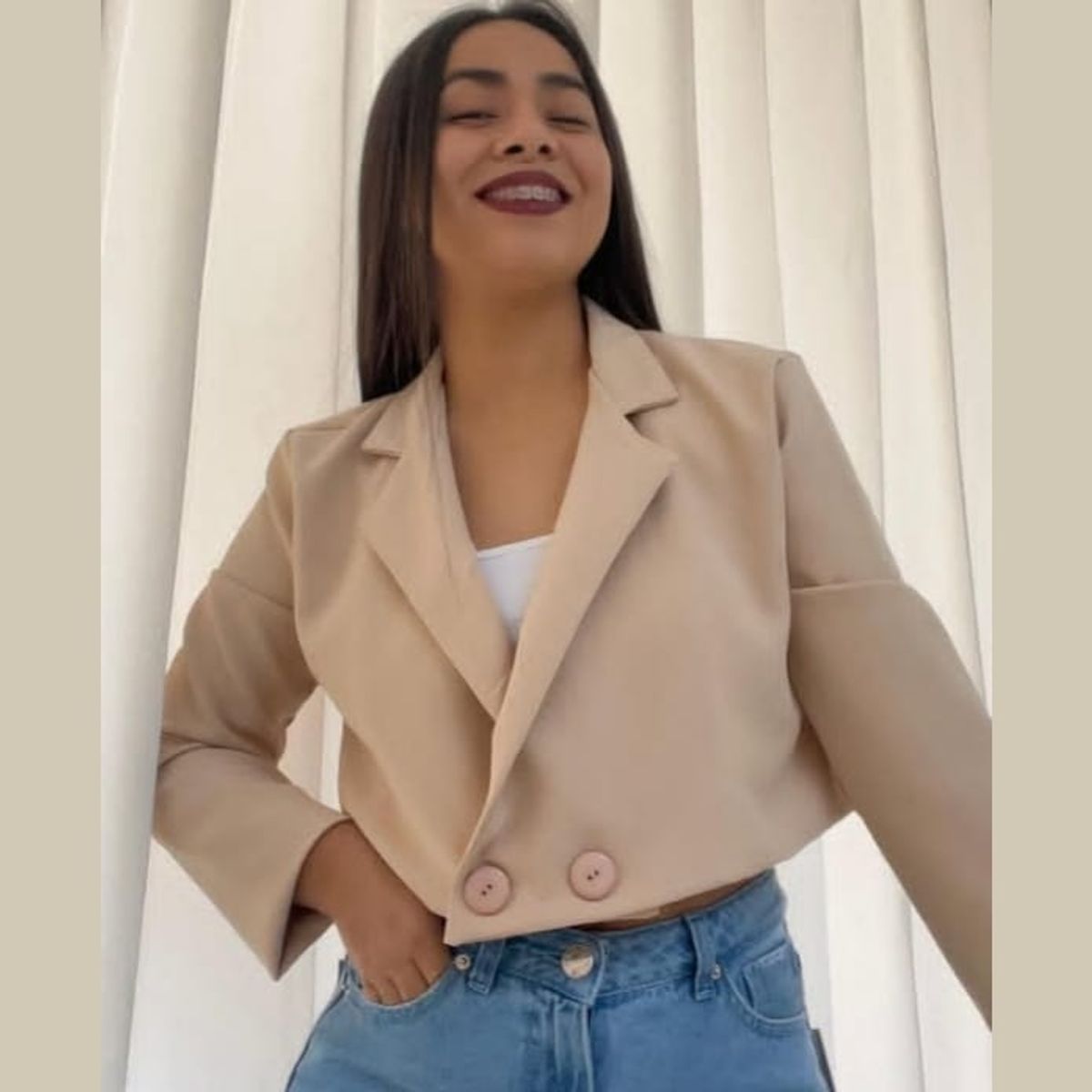 GENERICO - BLAZER CROP DE INVIERNO OTOÑO MODA PARA MUJER