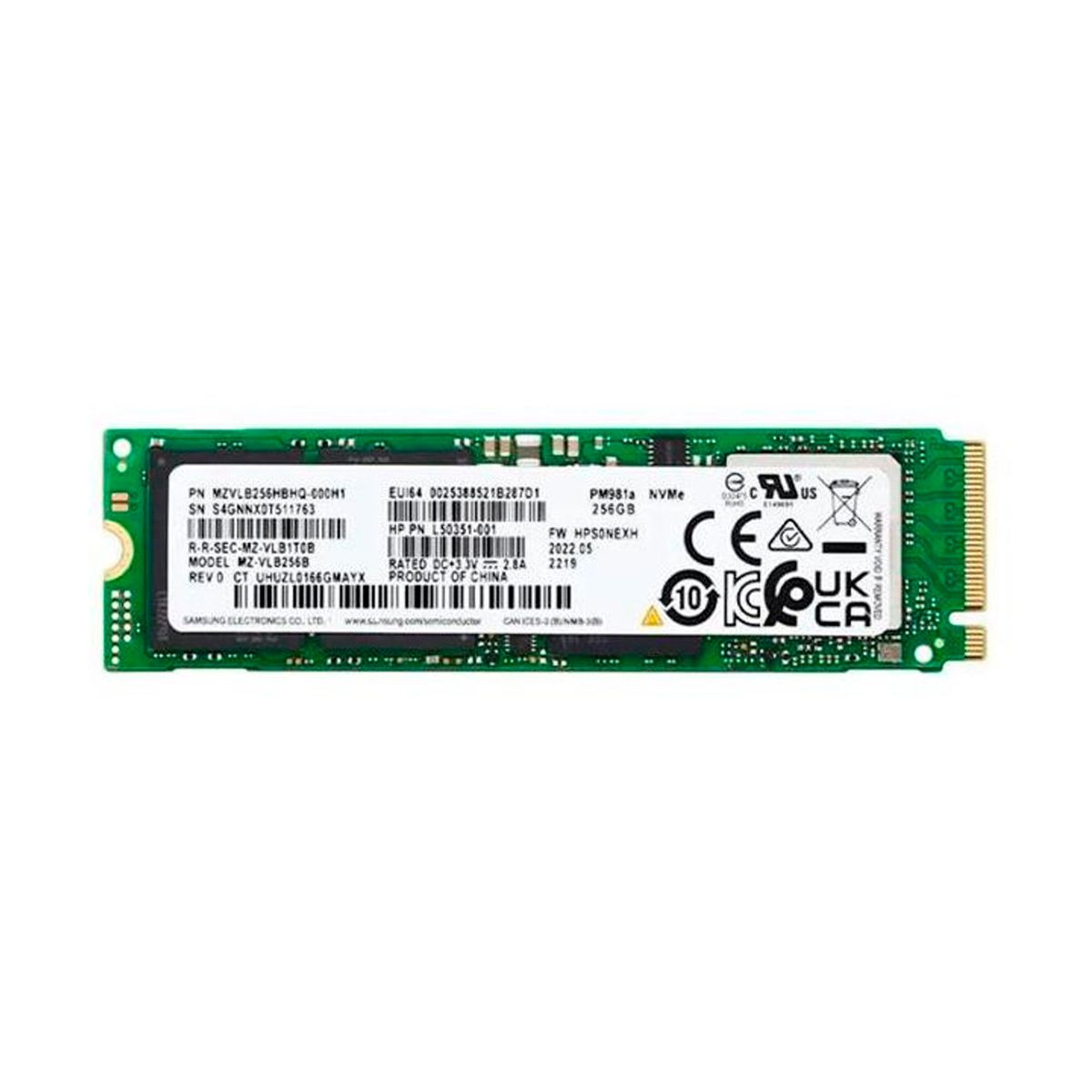 SAMSUNG - UNIDAD SSD SAMSUNG PM981A 512GB M2 2464MBS PN MZVLB512HBJQ-000L7