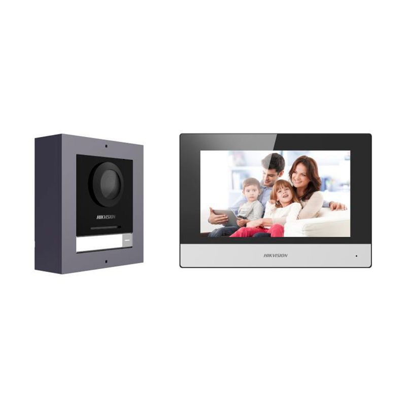 HIKVISION - KIT VIDEOPORTERO HIKVISION IP CÁMARA OJO DE PEZ 2MP POE - PN DS-KIS602B