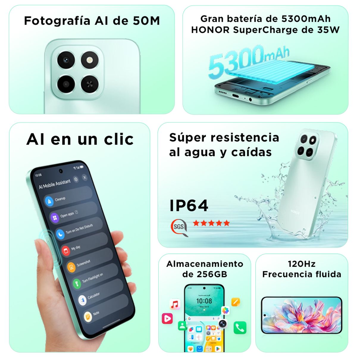HONOR - Celular Honor X6C 256GB + 6GB RAM  6.61"  Negro