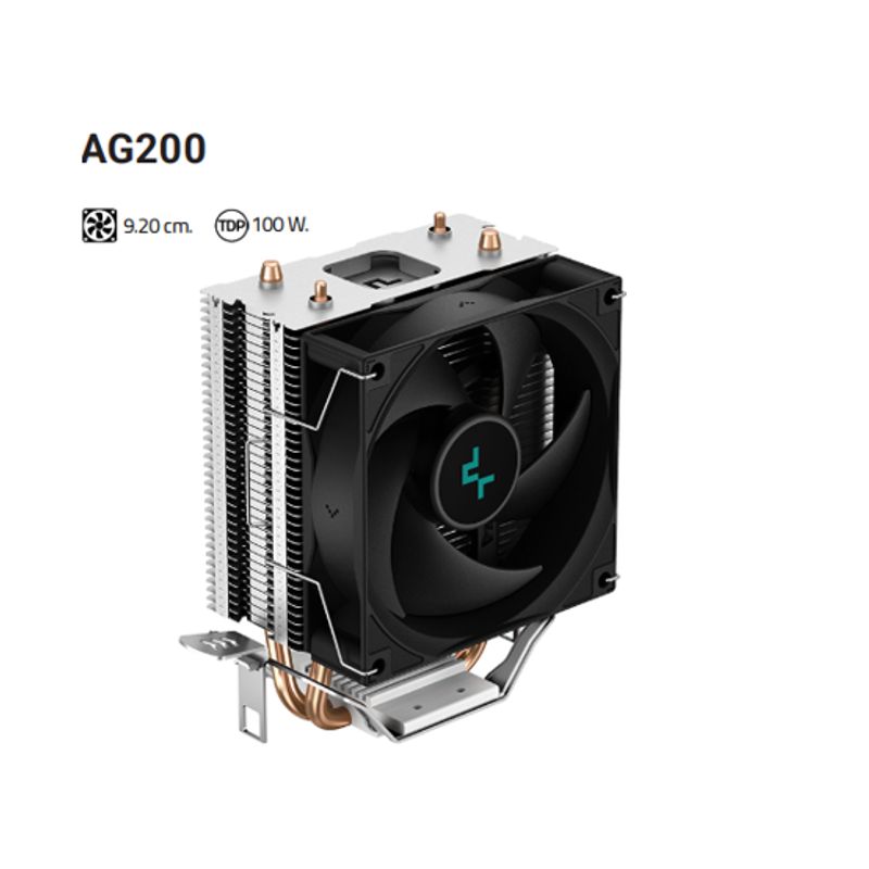 DEEPCOOL - Disipador Por Aire AG200 9.20 cm 100 W Altura: 133mm DEEPCOOL