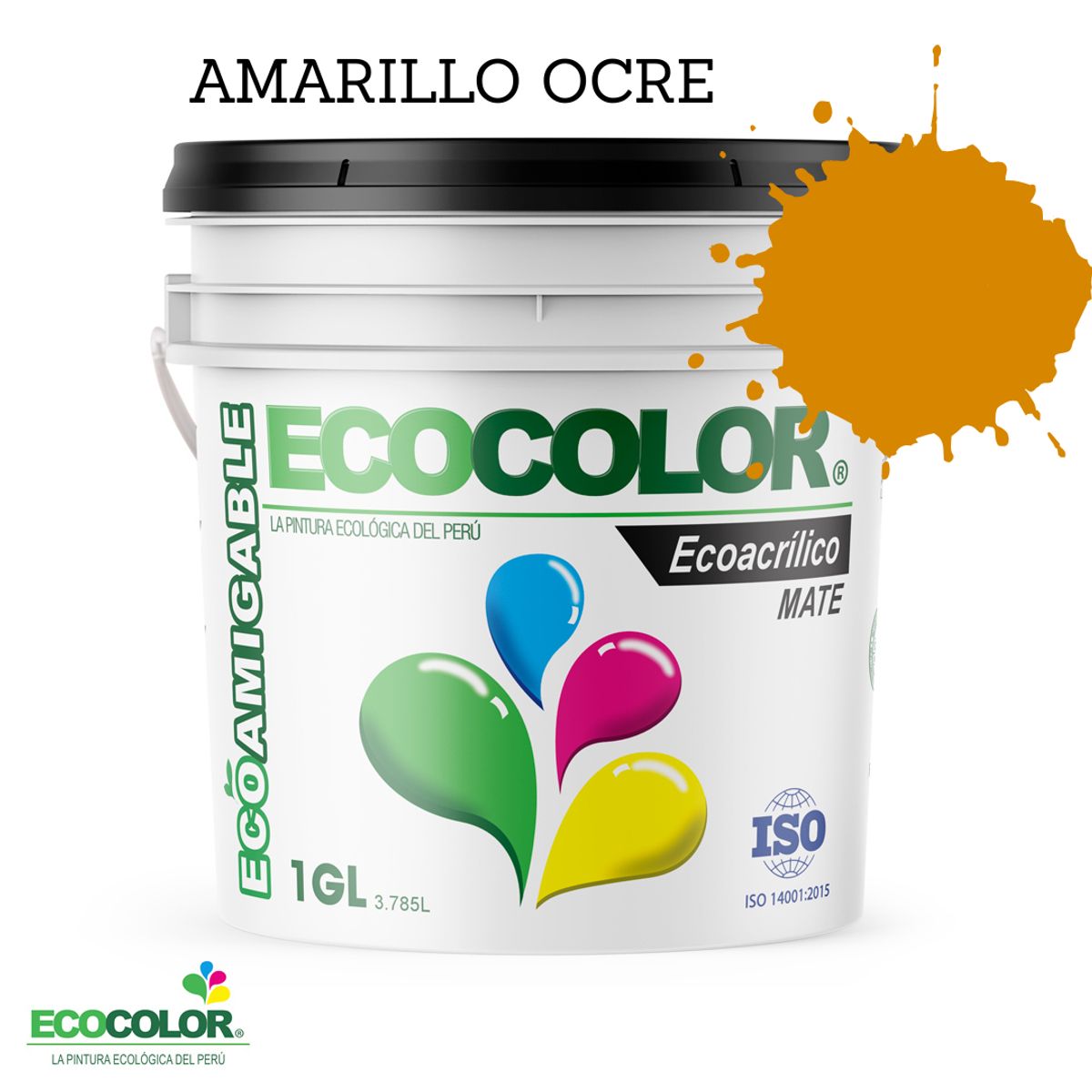 ECOCOLOR - PINTURA ECOLOGICA ECOACRILICO MATE AMARILLO OCRE 1GL