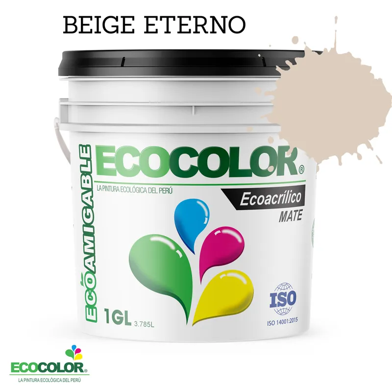ECOCOLOR - PINTURA ECOLÓGICA ECOACRILICO MATE BEIGE ETERNO 1GL