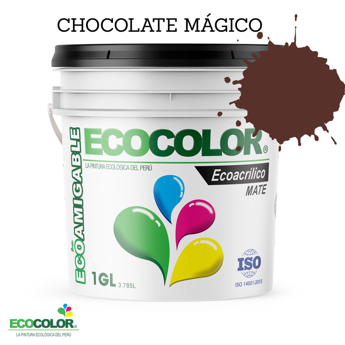 ECOCOLOR - PINTURA ECOLÓGICA ECOACRILICO MATE CHOCOLATE MAGICO 1GL