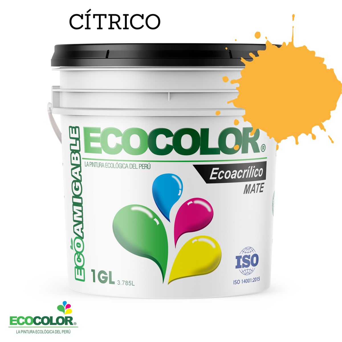 ECOCOLOR - PINTURA ECOLÓGICA ECOACRILICO MATE CÍTRICO 1GL
