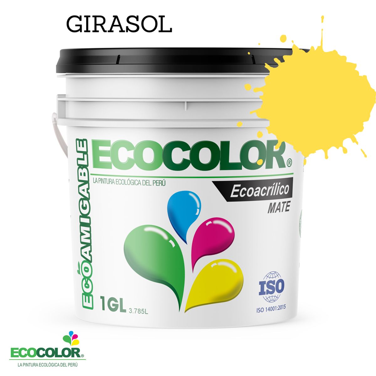 ECOCOLOR - PINTURA ECOLÓGICA ECOACRILICO MATE GIRASOL 1GL