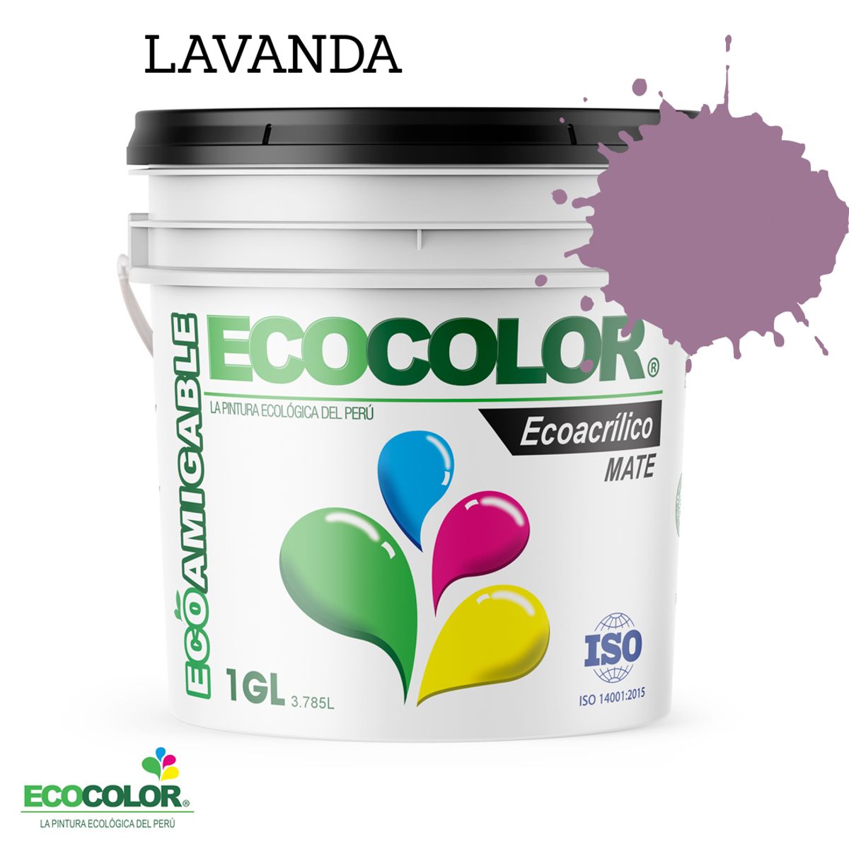 ECOCOLOR - PINTURA ECOLÓGICA ECOACRILICO MATE LAVANDA 1GL