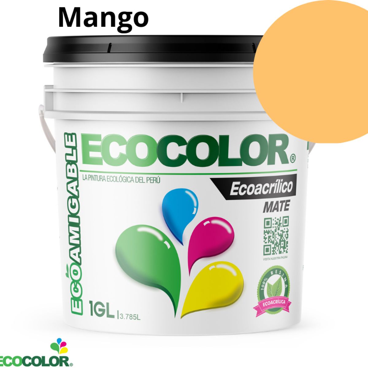 ECOCOLOR - PINTURA ECOCOLOR ECOACRILICO MATE MANGO 1GL