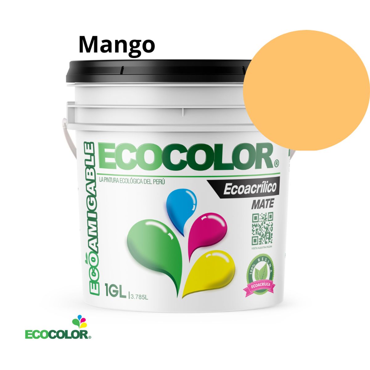 ECOCOLOR - PINTURA ECOCOLOR ECOACRILICO MATE MANGO 1GL