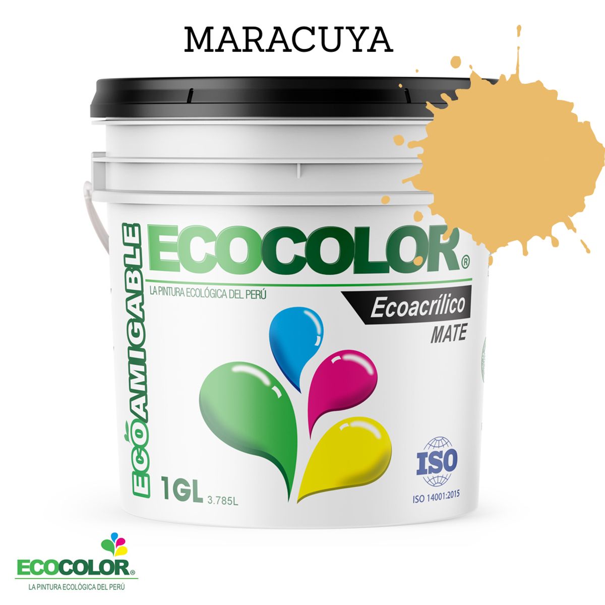 ECOCOLOR - PINTURA ECOLOGICA ECOACRILICO MATE MARACUYA 1GL