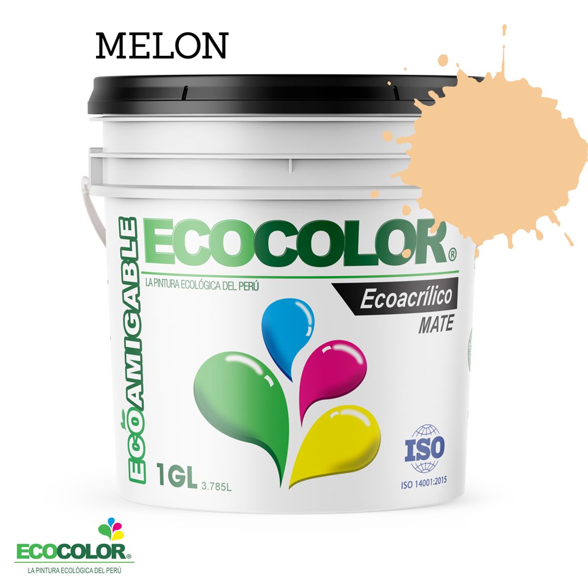 ECOCOLOR - PINTURA ECOLÓGICA ECOACRILICO MATE MELON 1GL