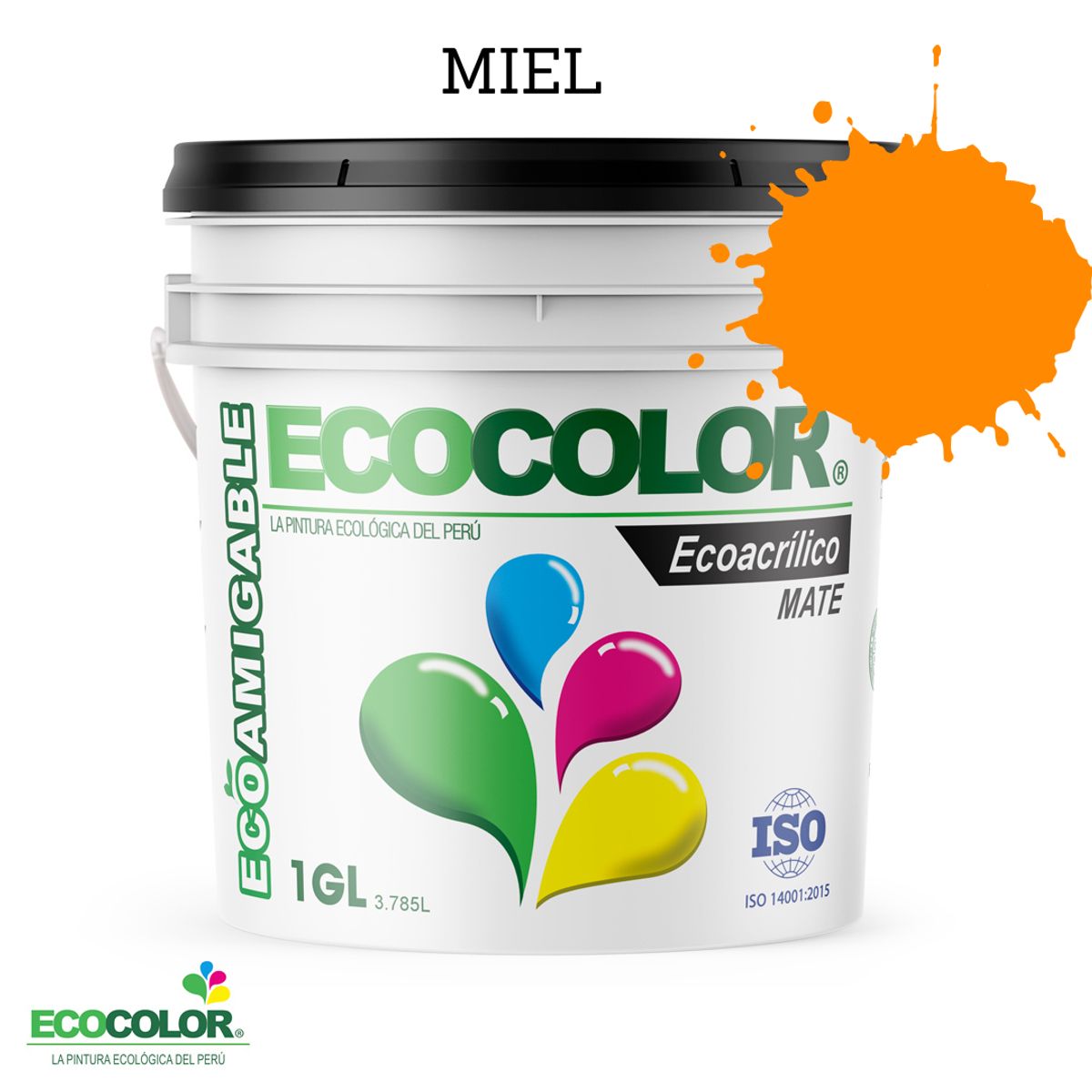 ECOCOLOR - PINTURA ECOLOGICA ECOACRILICO MATE MIEL 1GL
