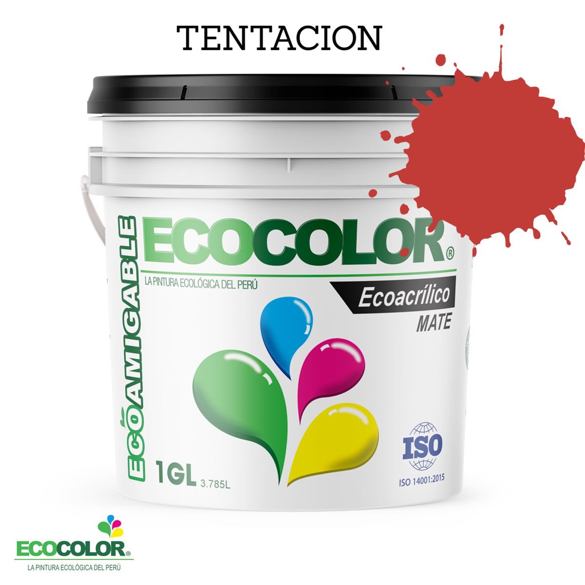 ECOCOLOR - PINTURA ECOLOGICA  ECOACRILICO MATE TENTACION 1GL