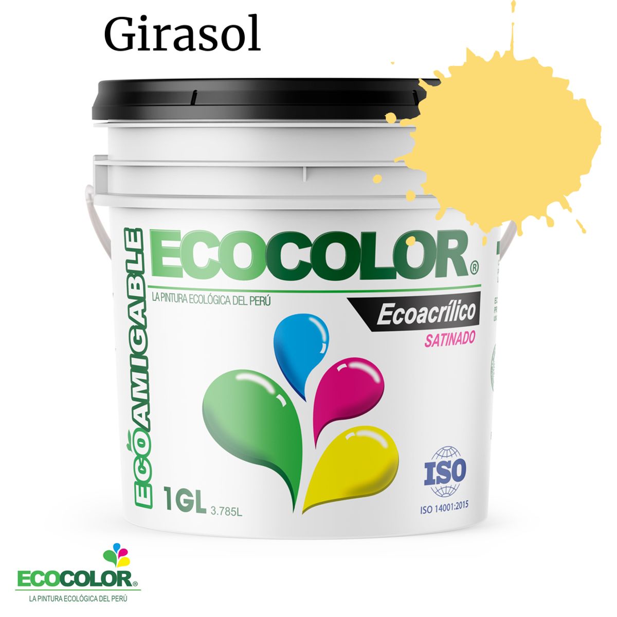 ECOCOLOR - PINTURA ECOLÓGICA ECOACRILICO SATINADO GIRASOL 1GL
