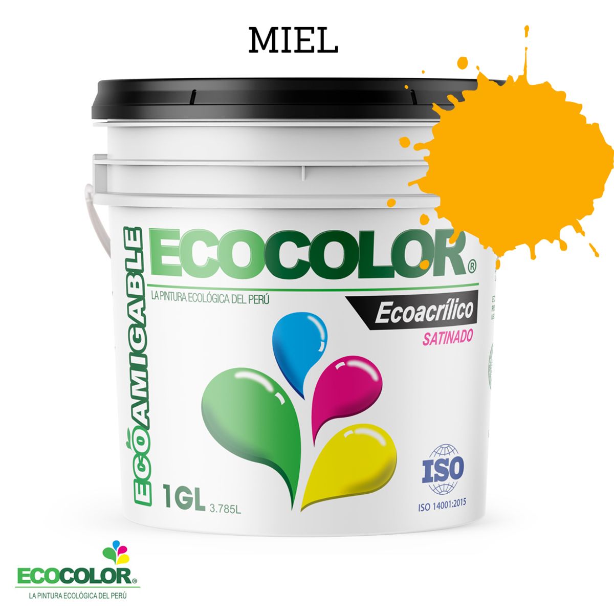 ECOCOLOR - PINTURA ECOLOGICA ECOACRILICO SATINADO MIEL 1GL