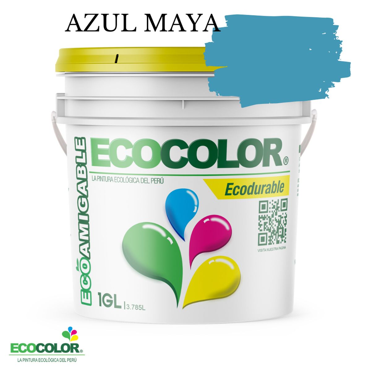 ECOCOLOR - PINTURA ECOCOLOR ECODURABLE AZUL MAYA 1GL