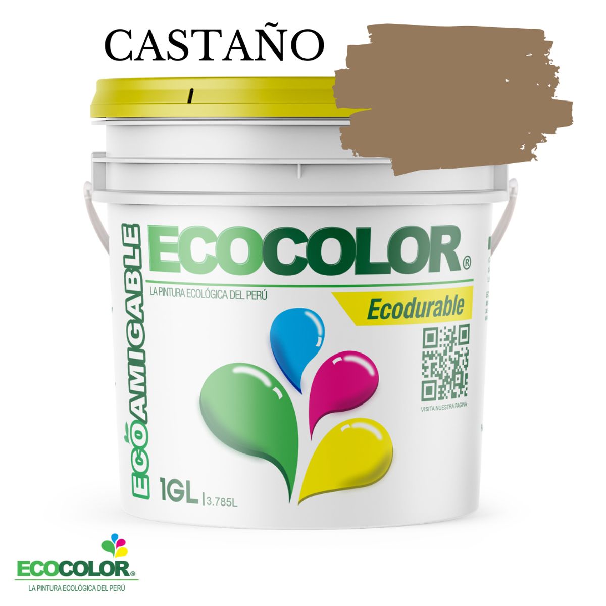 ECOCOLOR - PINTURA ECOCOLOR ECODURABLE CASTAÑO 1GL