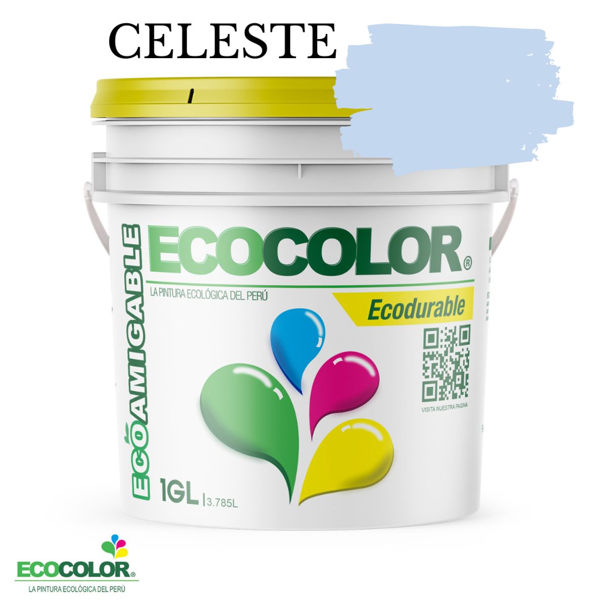 ECOCOLOR - PINTURA ECOLOGICA ECODURABLE CELESTE 1GL
