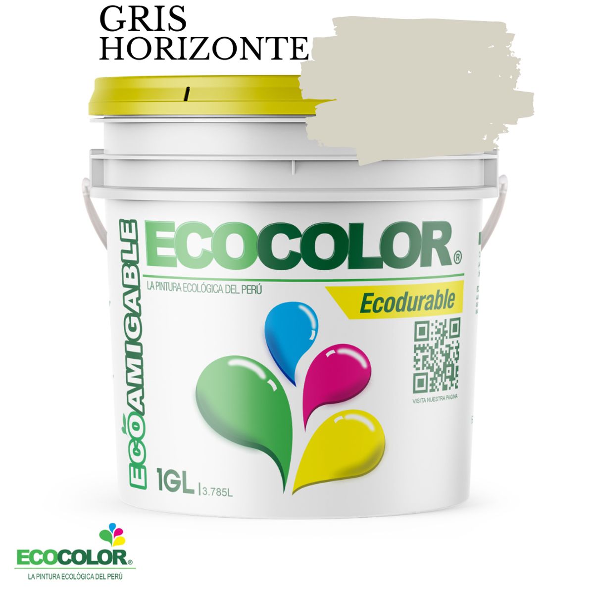 ECOCOLOR - PINTURA ECOLOGICA ECODURABLE GRIS HORIZONTE 1GL