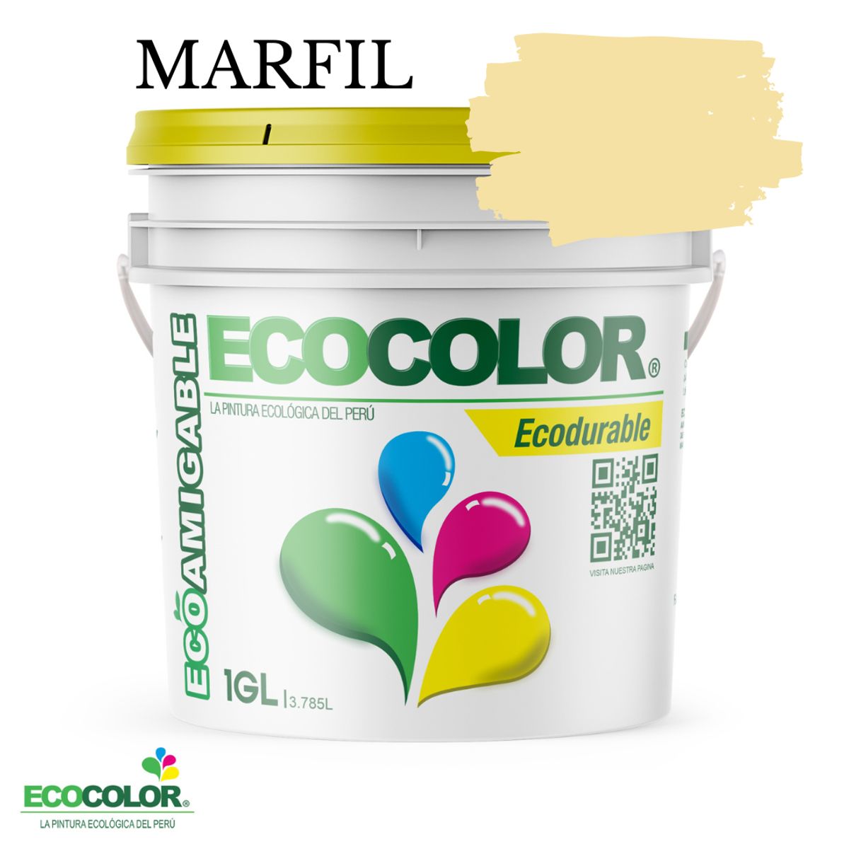 ECOCOLOR - PINTURA ECOCOLOR ECODURABLE MARFIL 1GL