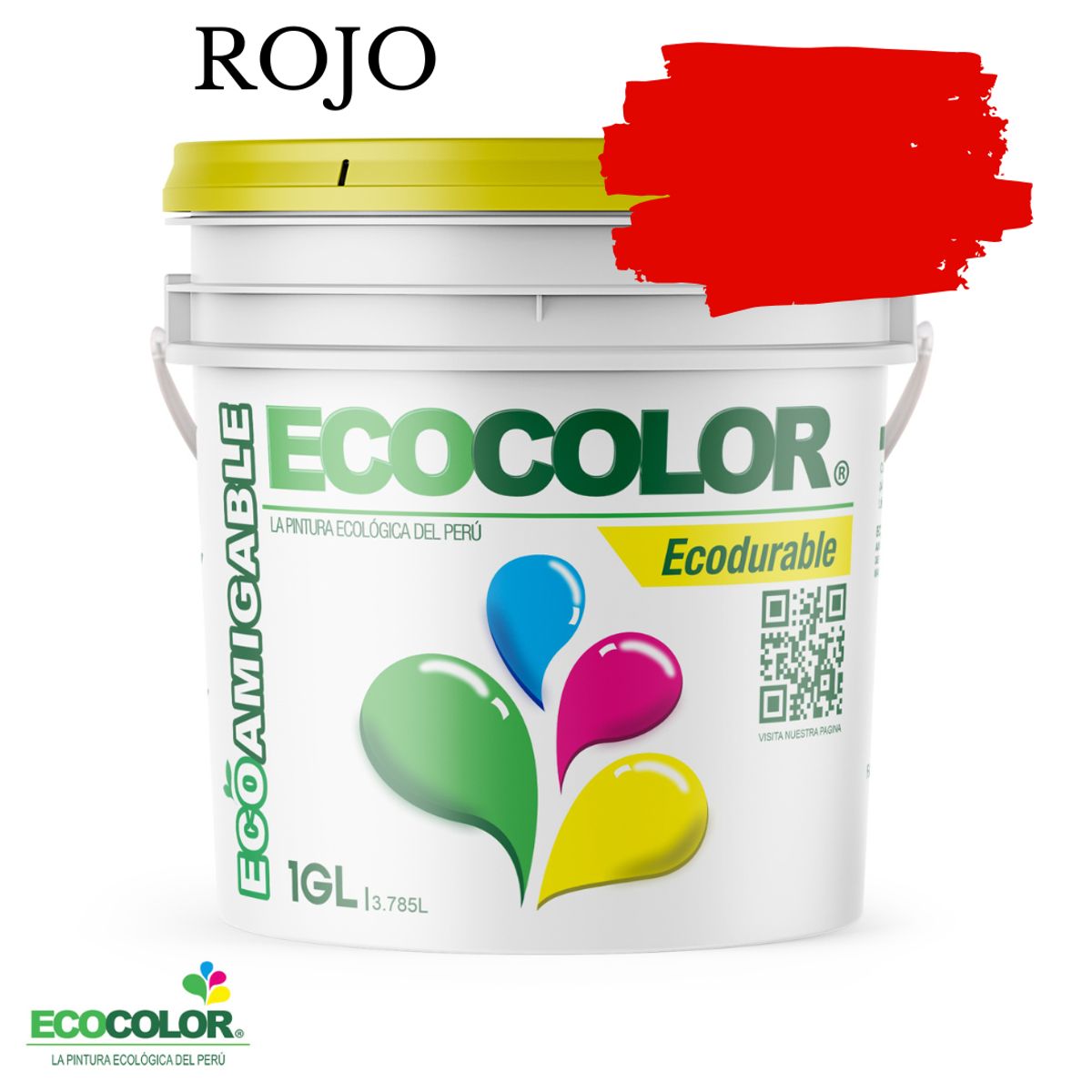 ECOCOLOR - PINTURA ECOCOLOR ECODURABLE ROJO 1GL
