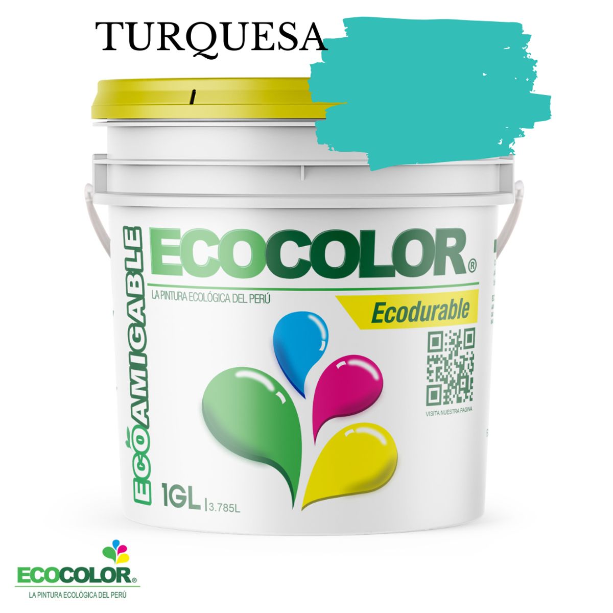 ECOCOLOR - PINTURA ECOCOLOR ECODURABLE TURQUESA 1GL
