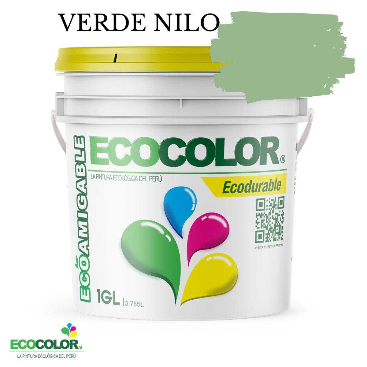 ECOCOLOR - PINTURA ECOLOGICA ECODURABLE VERDE NILO 1GL