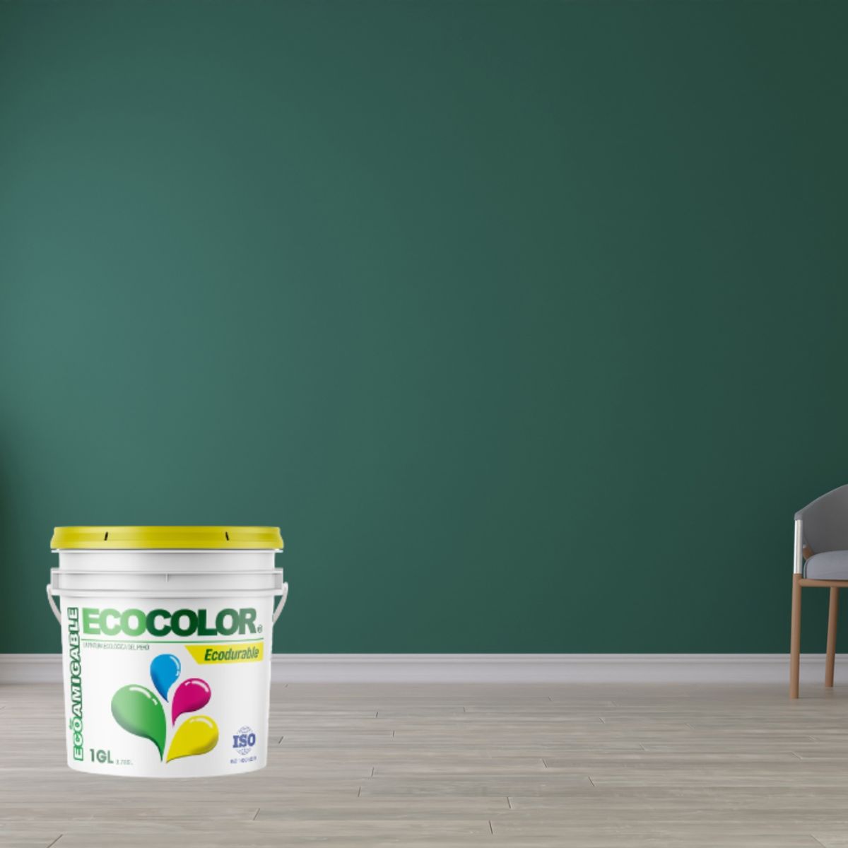 ECOCOLOR - PINTURA ECOLOGICA ECODURABLE VERDE TENIS 1GL