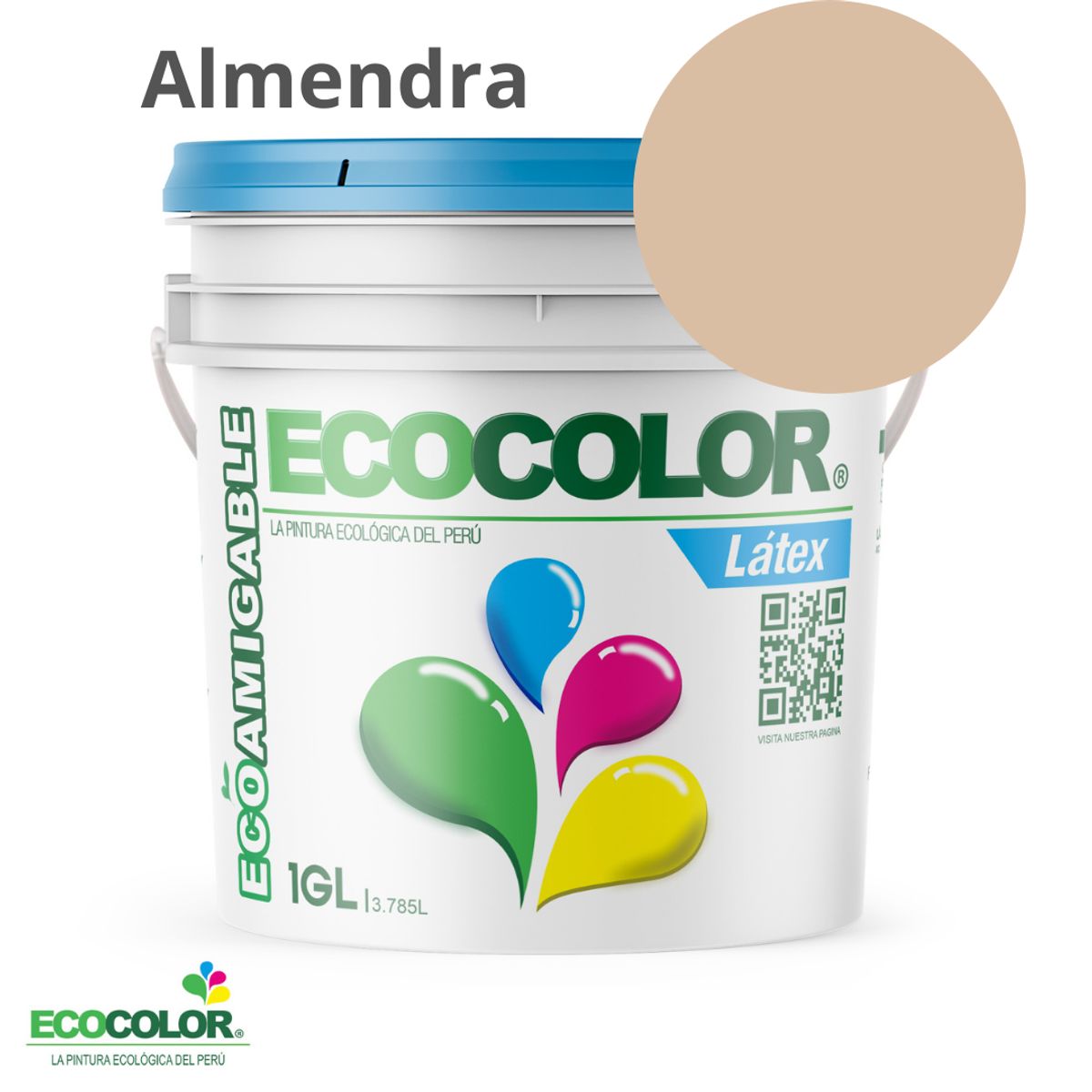 ECOCOLOR - PINTURA ECOCOLOR LATEX ALMENDRA 1GL