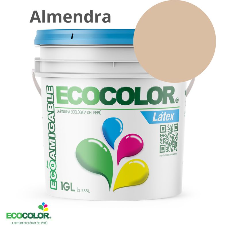 ECOCOLOR - PINTURA ECOCOLOR LATEX ALMENDRA 1GL