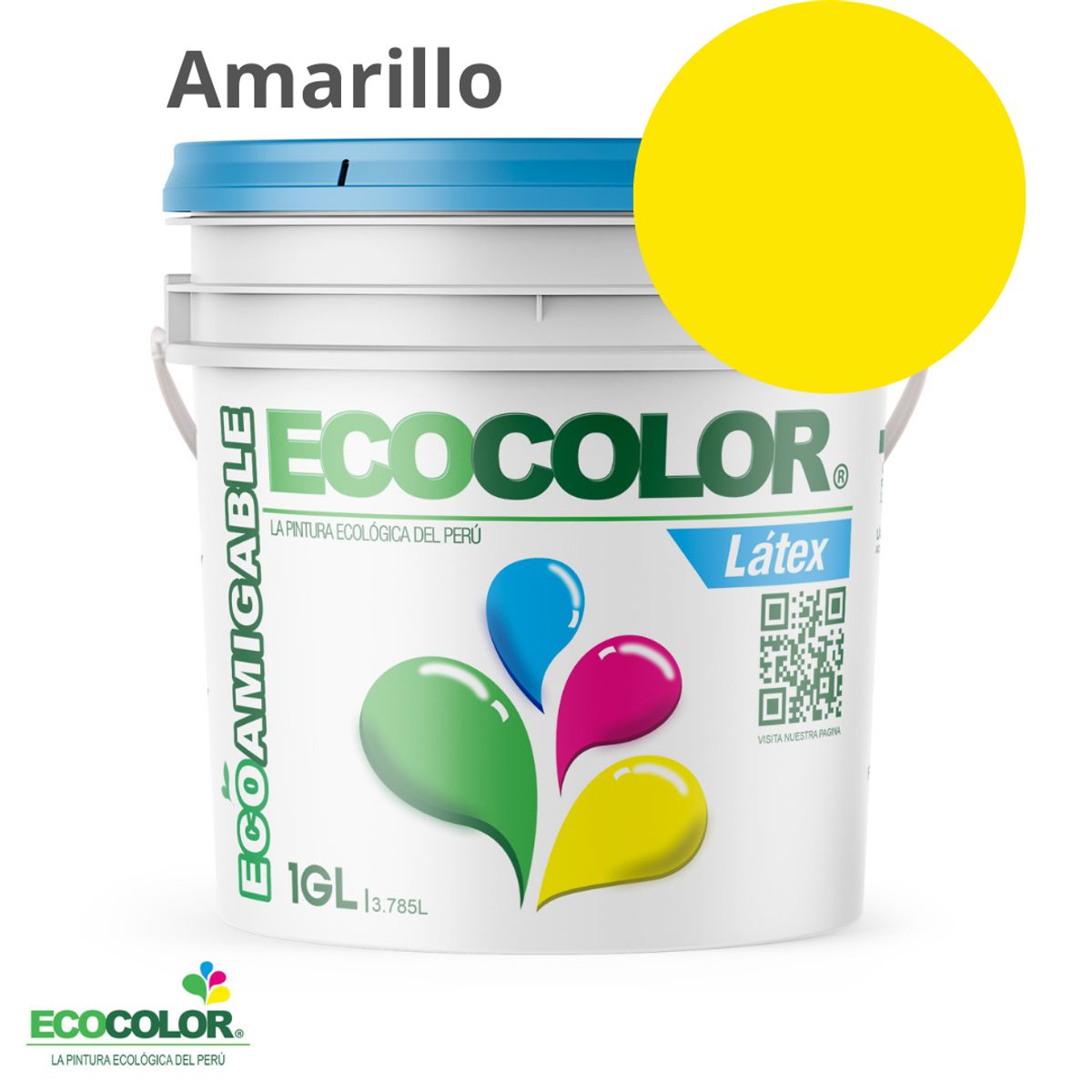 ECOCOLOR - PINTURA ECOCOLOR LATEX AMARILLO 1GL