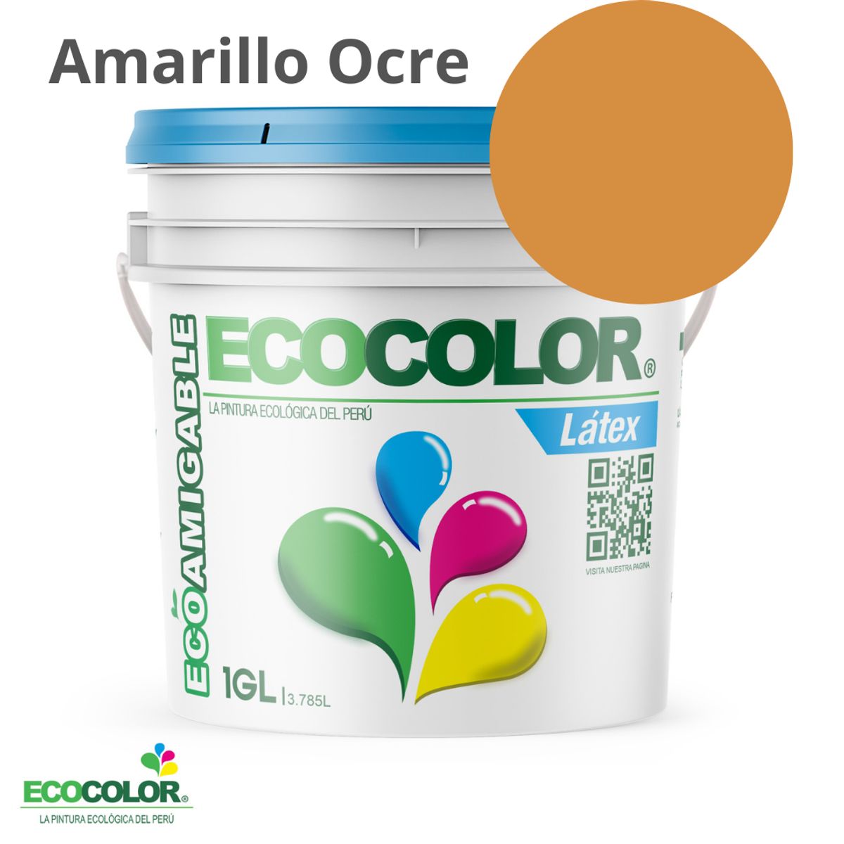 ECOCOLOR - PINTURA ECOCOLOR LATEX AMARILLO OCRE 1GL