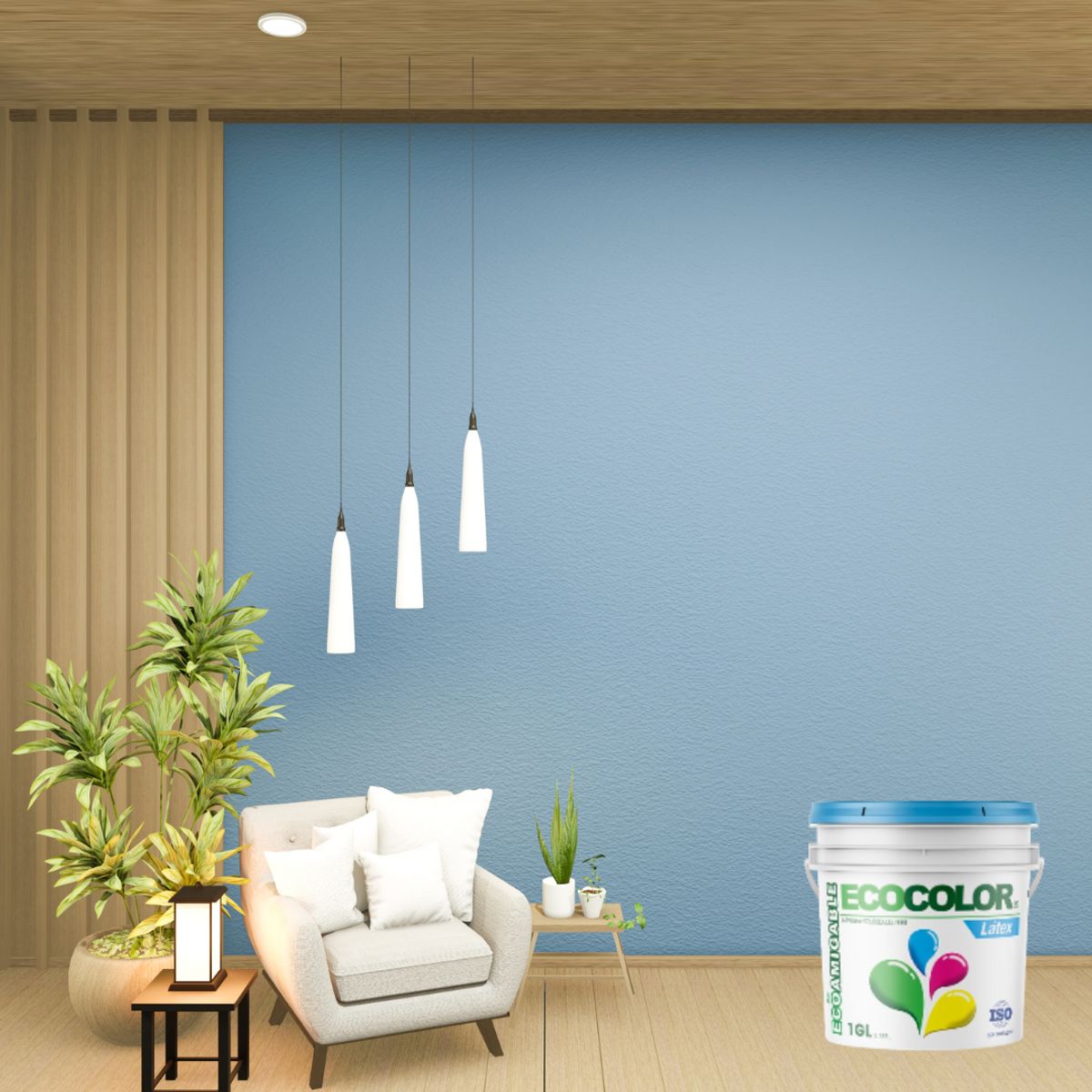 ECOCOLOR - PINTURA ECOLOGICA LATEX ATLANTIS 1GL