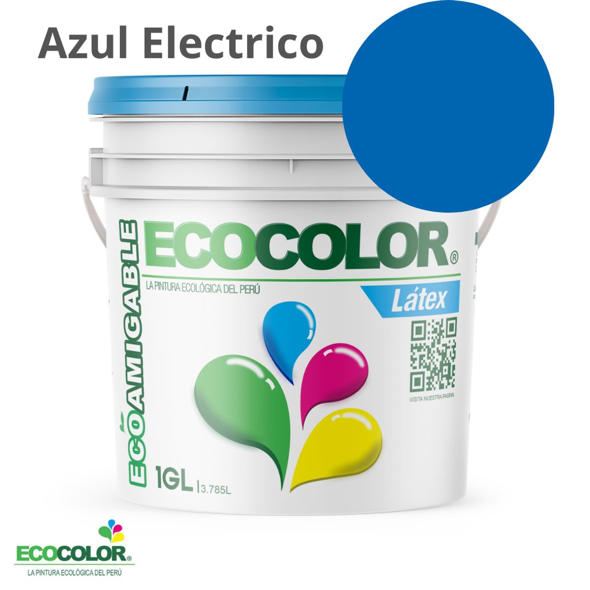ECOCOLOR - PINTURA ECOCOLOR LATEX AZUL ELECTRICO 1GL
