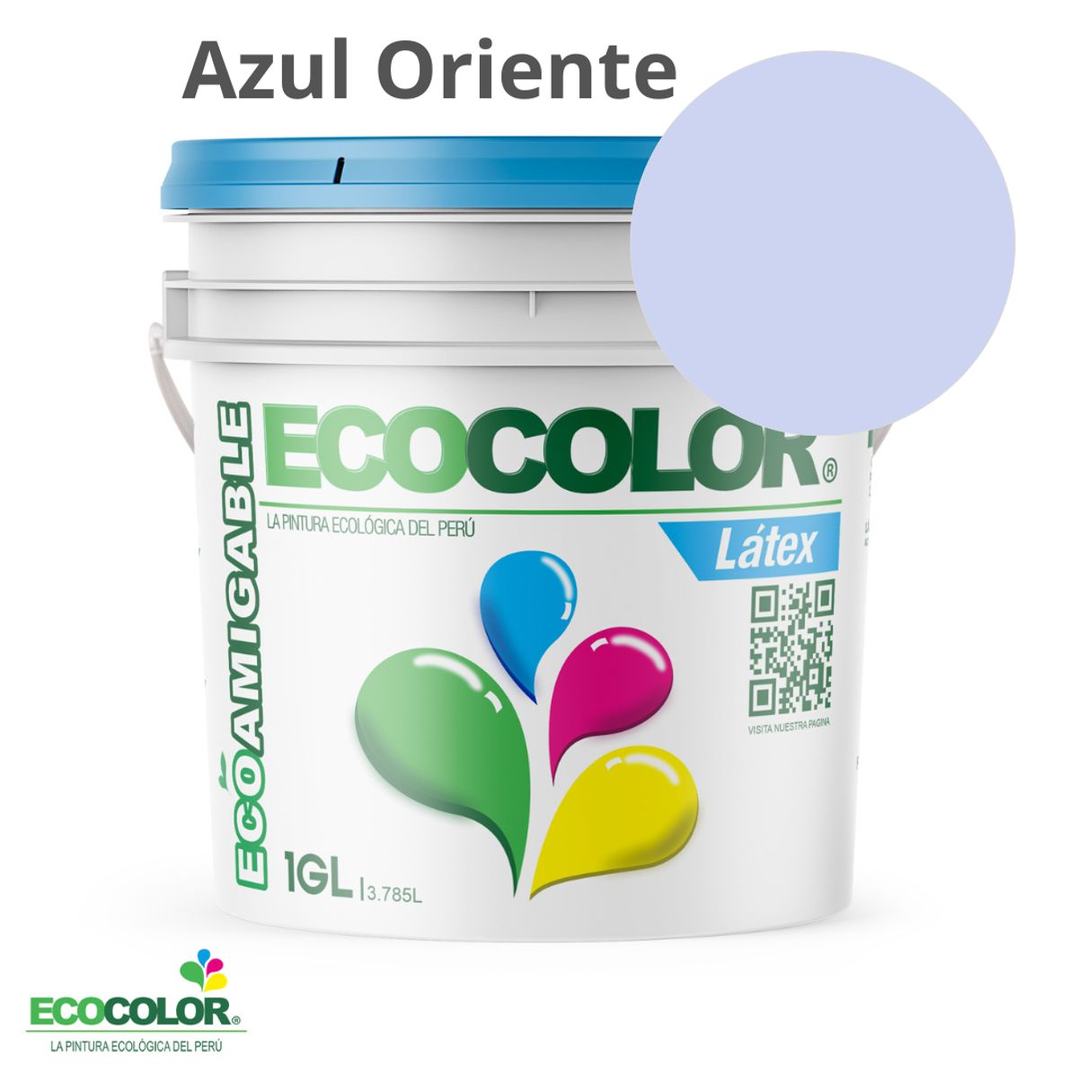 ECOCOLOR - PINTURA ECOLOGICA LATEX AZUL ORIENTE 1GL